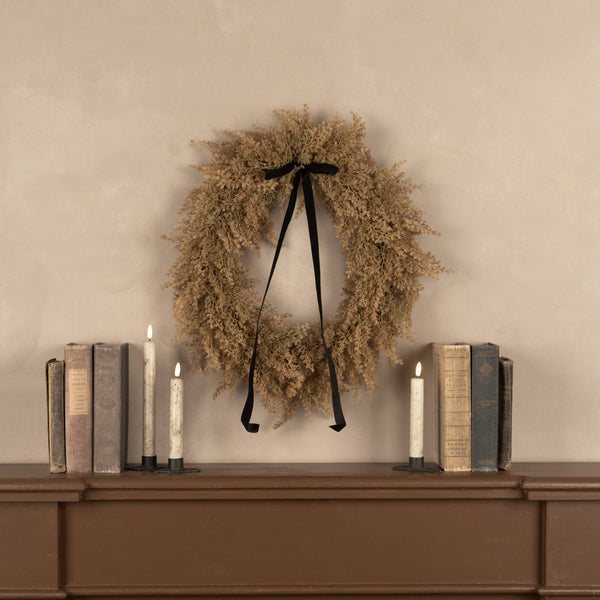 Cypress Wreath with Velvet Bow