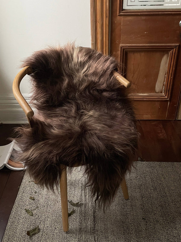 Dark Brown Icelandic Sheepskin Throw Rug