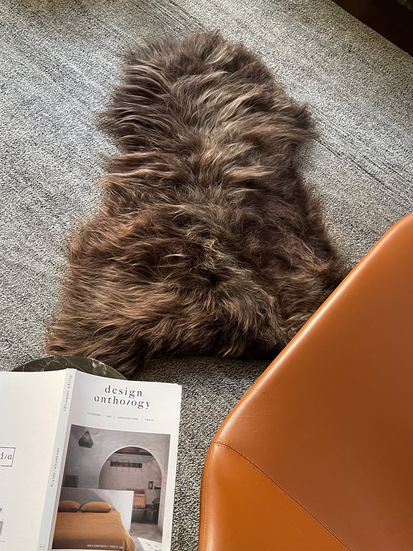 Dark Brown Icelandic Sheepskin Throw Rug