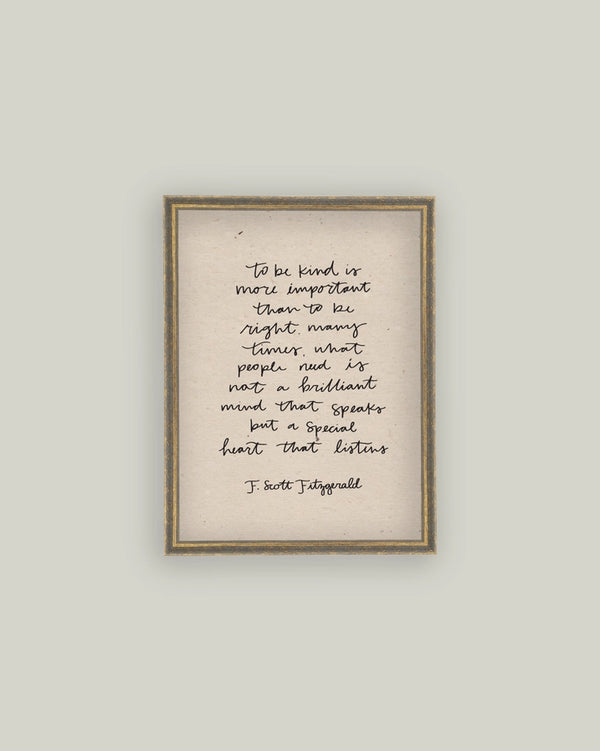 Antique Print - To Be Kind Framed