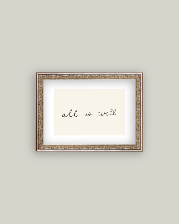 Framed Antique Print - All Is Well