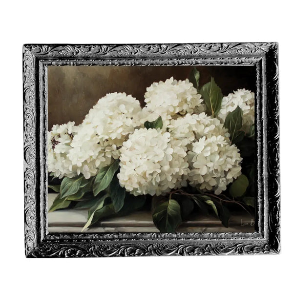 Hydrangeas | French Black Mould Framed Art - 8 x 10