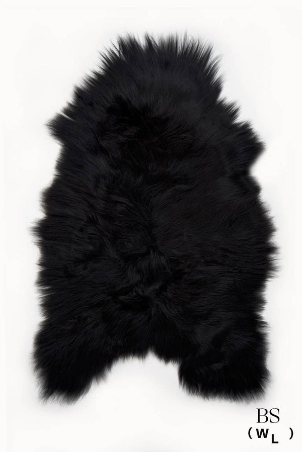 Black Icelandic Sheepskin Throw Rug