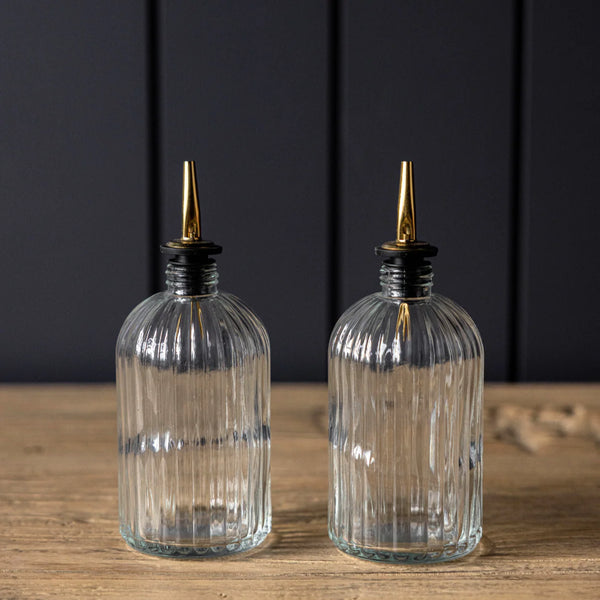 Scallop Olive Oil & Vinegar Glass Bottle