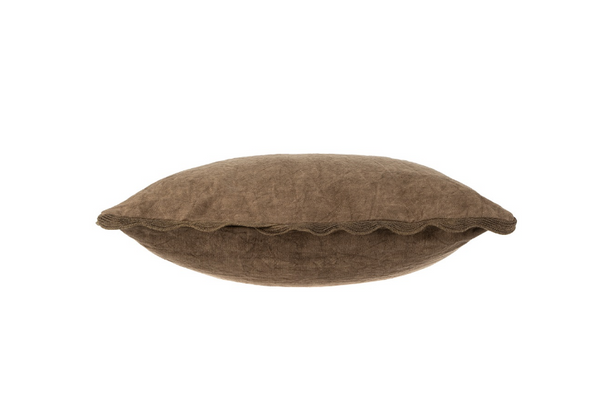 Scalloped Edge Pillow 20x20   - Mink