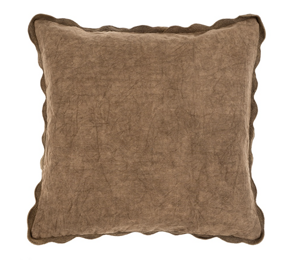 Scalloped Edge Pillow - Mink