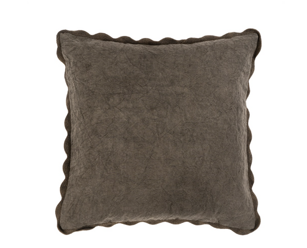 Scalloped Edge Pillow - Charcoal