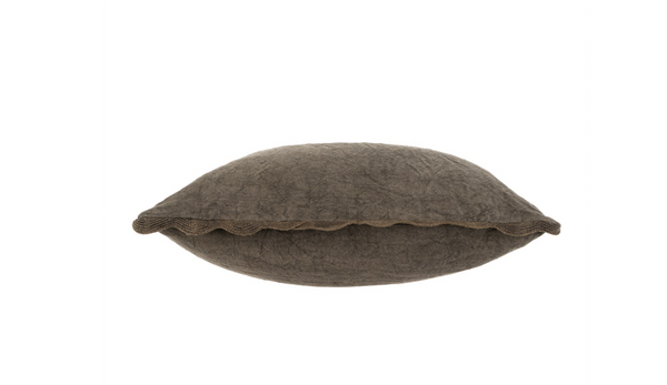 Scalloped Edge Pillow - Charcoal
