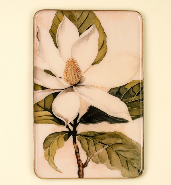 Large Magnolia Enameled Tray