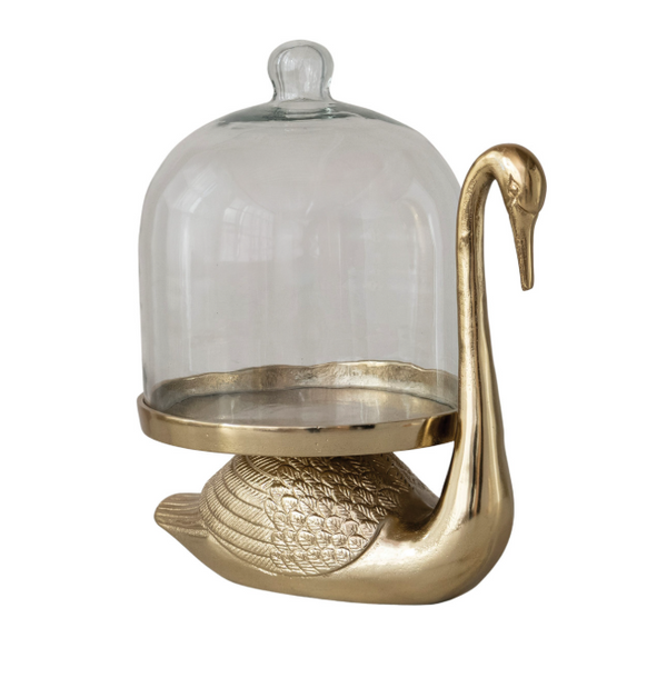 Swan Shaped Glass Cloche