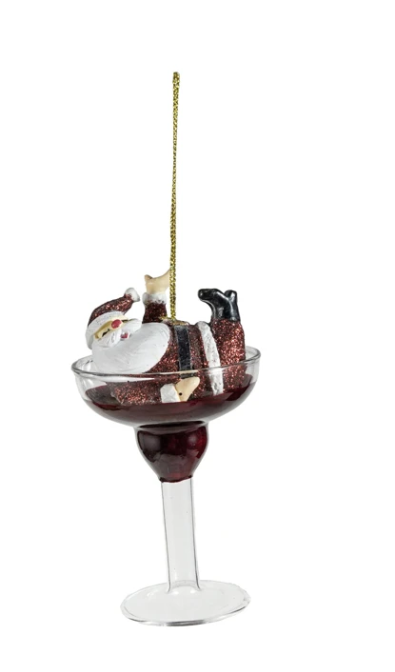 Tipsy Santa Cocktail Ornament