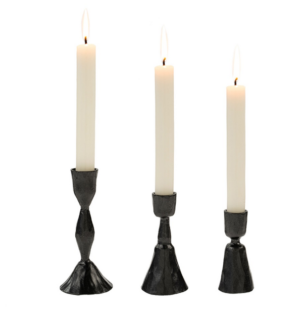 Zora Forged Candlestick - Gunmetal