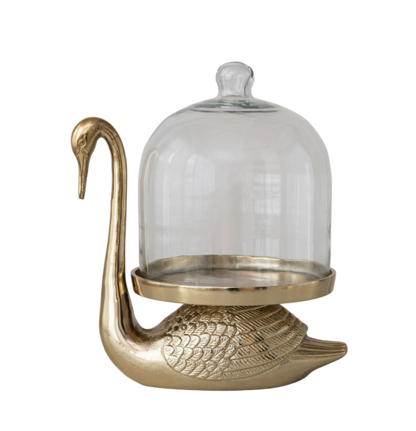 Swan Shaped Glass Cloche