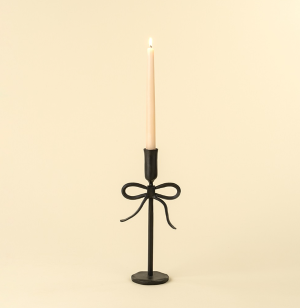 Bow Forged Candlestick - Black