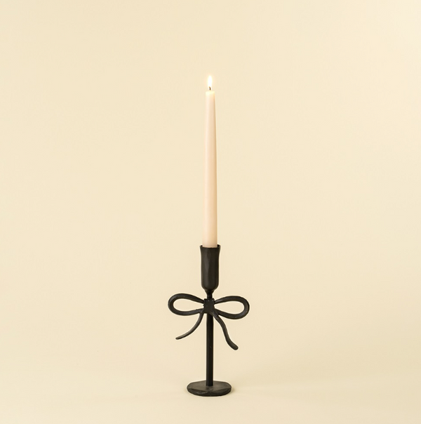 Bow Forged Candlestick - Black