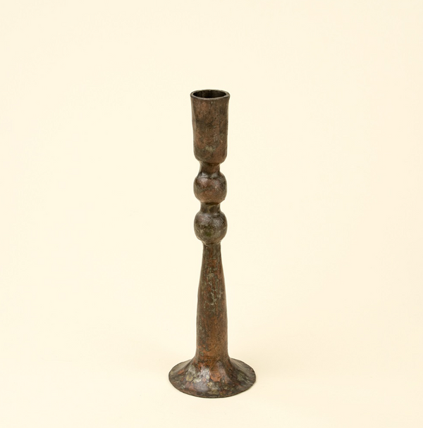 Caldera Forged Candlestick - Rustic Brass