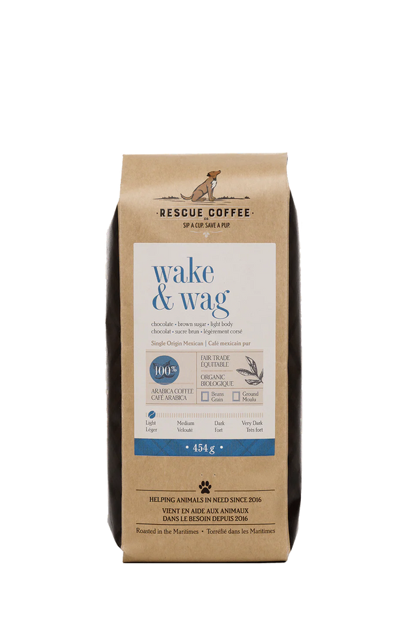 Wake & Wag | Light Roast | 1lb Bag | Organic Coffee