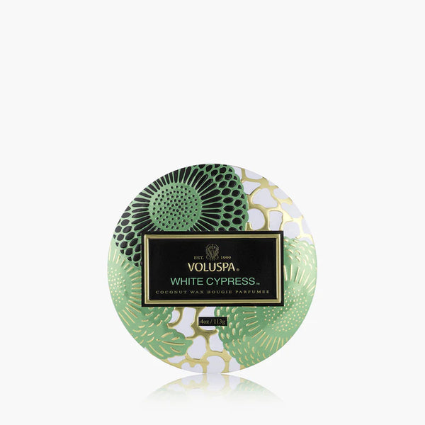 White Cypress Mini Tin Candle
