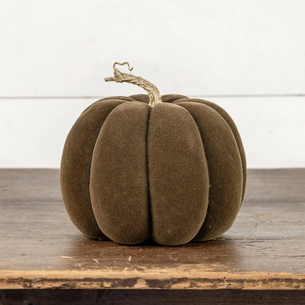 Brown Flocked Pumpkin