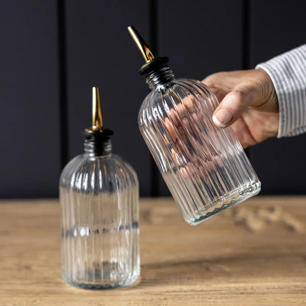 Scallop Olive Oil & Vinegar Glass Bottle