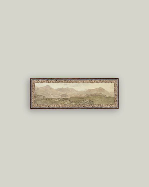 Framed Antique Art - View from the Top of Honister Crag