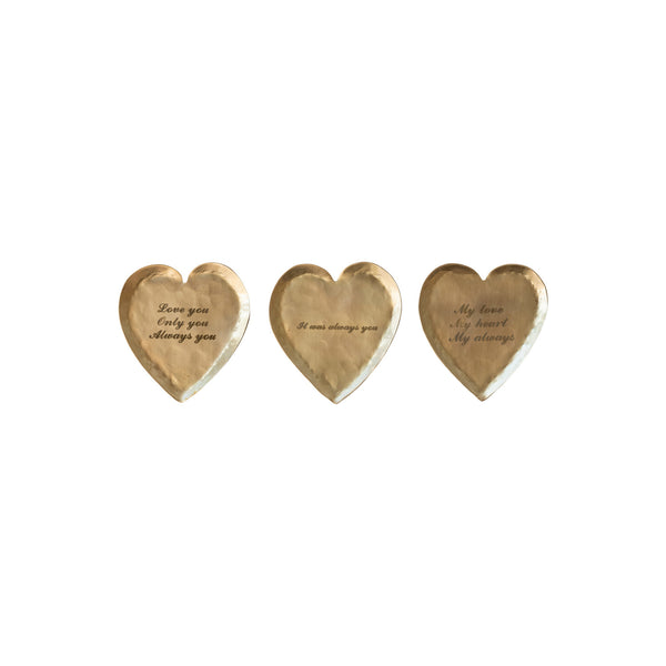 Hammered Brass Heart Dish