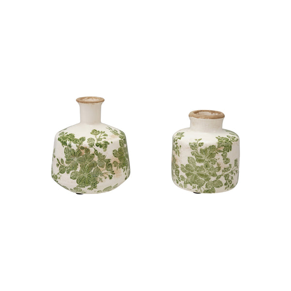 Stoneware Botanical Vase