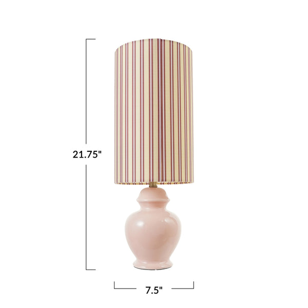 Striped Shade Table Lamp