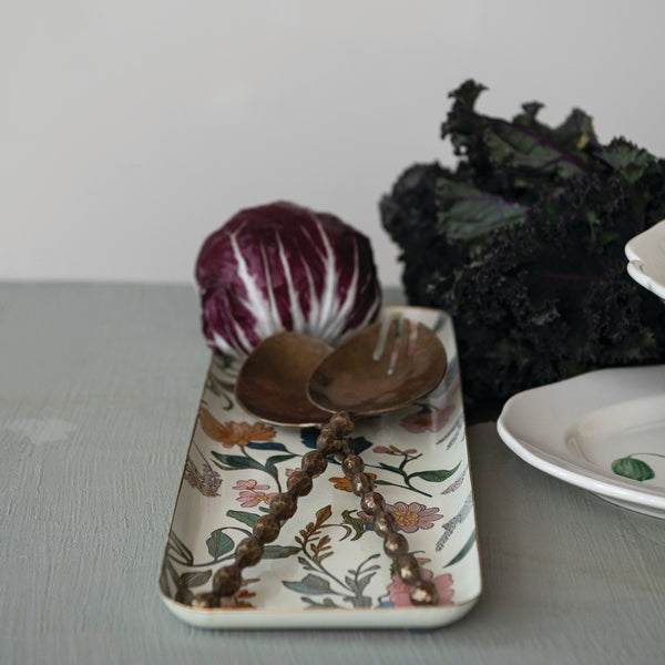Floral Metal Tray