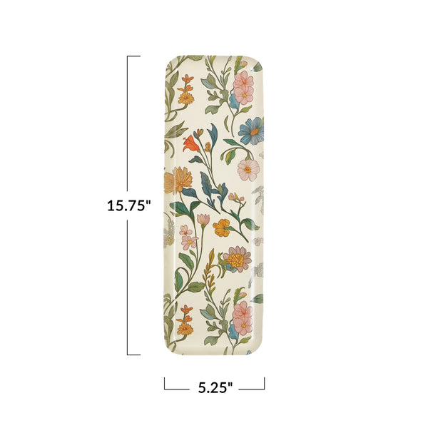 Floral Metal Tray