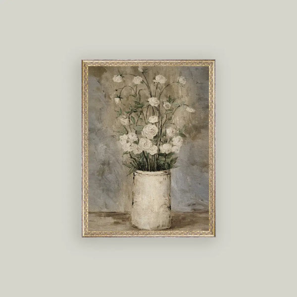 Long Stem Roses Framed Antique Art