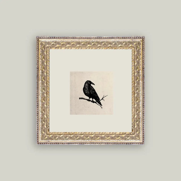Crow Framed Antique Art