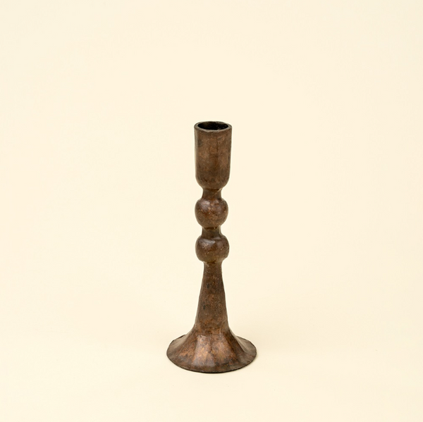 Caldera Forged Candlestick - Rustic Brass