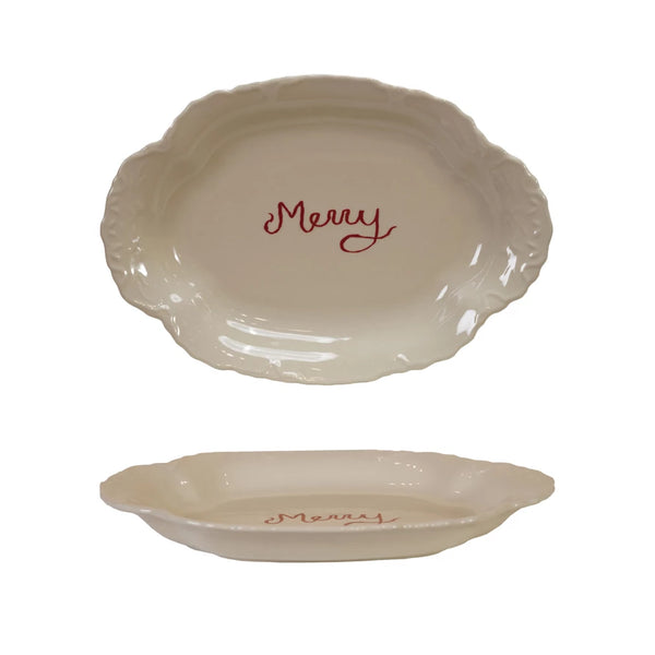 "Merry" - Scalloped Platter